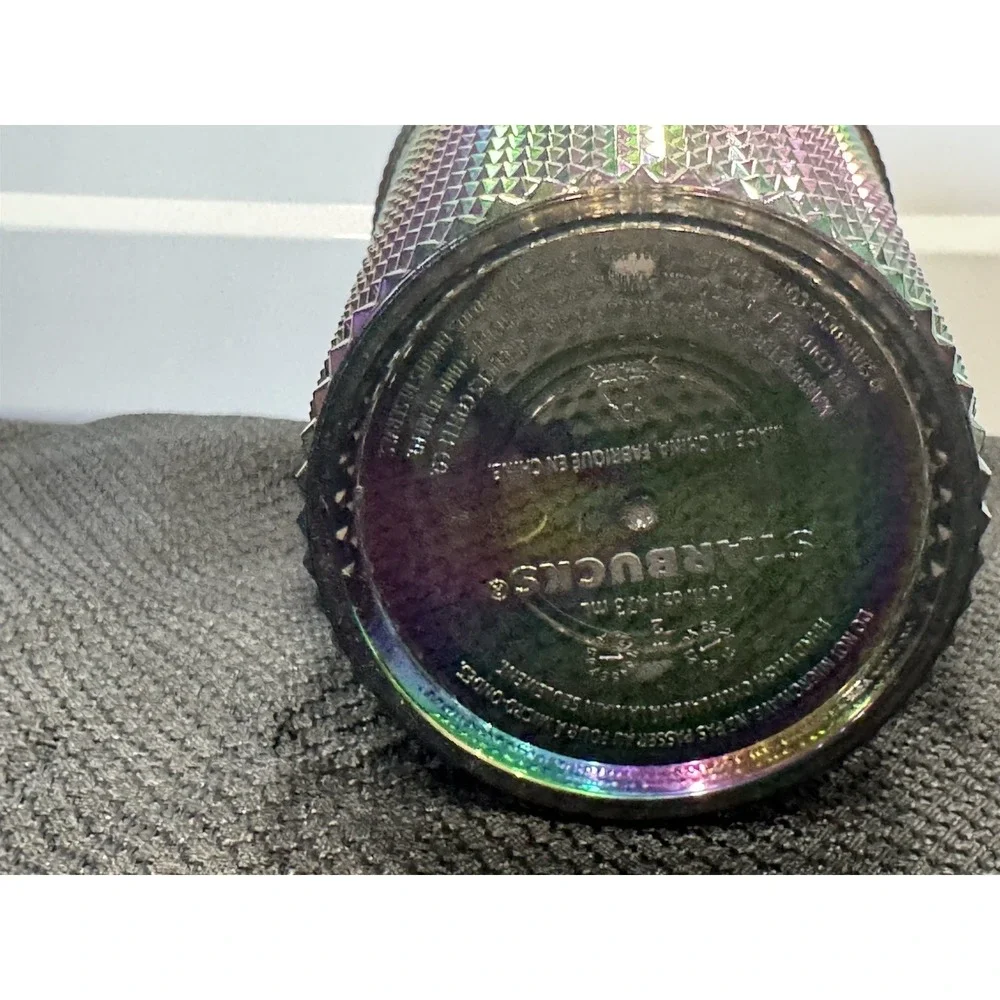 Starbucks Oil‎ Slick Rainbow Studded Tumbler 16oz. Grande Cold Cup 2023 NO STRAW